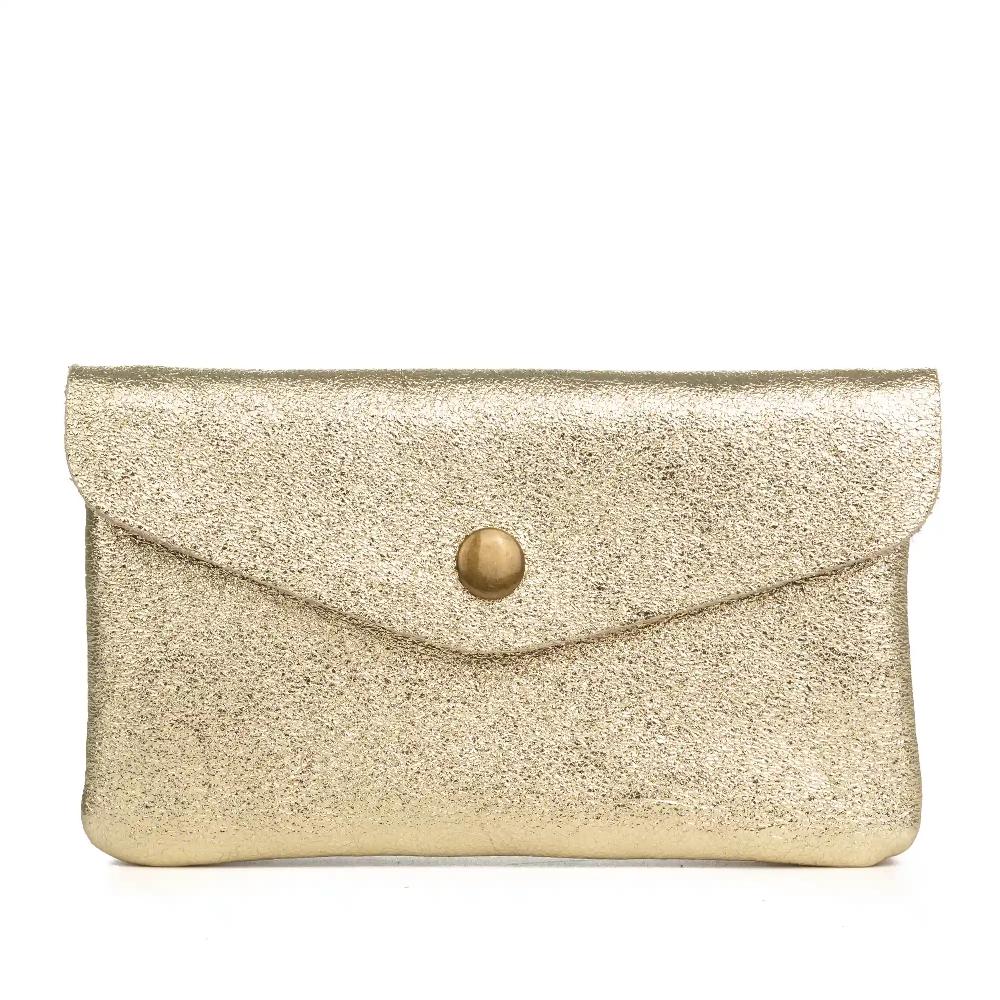 Firenze artegiani Alseno monedero alargado mujer. Piel auténtica Gamuza lacada brillante