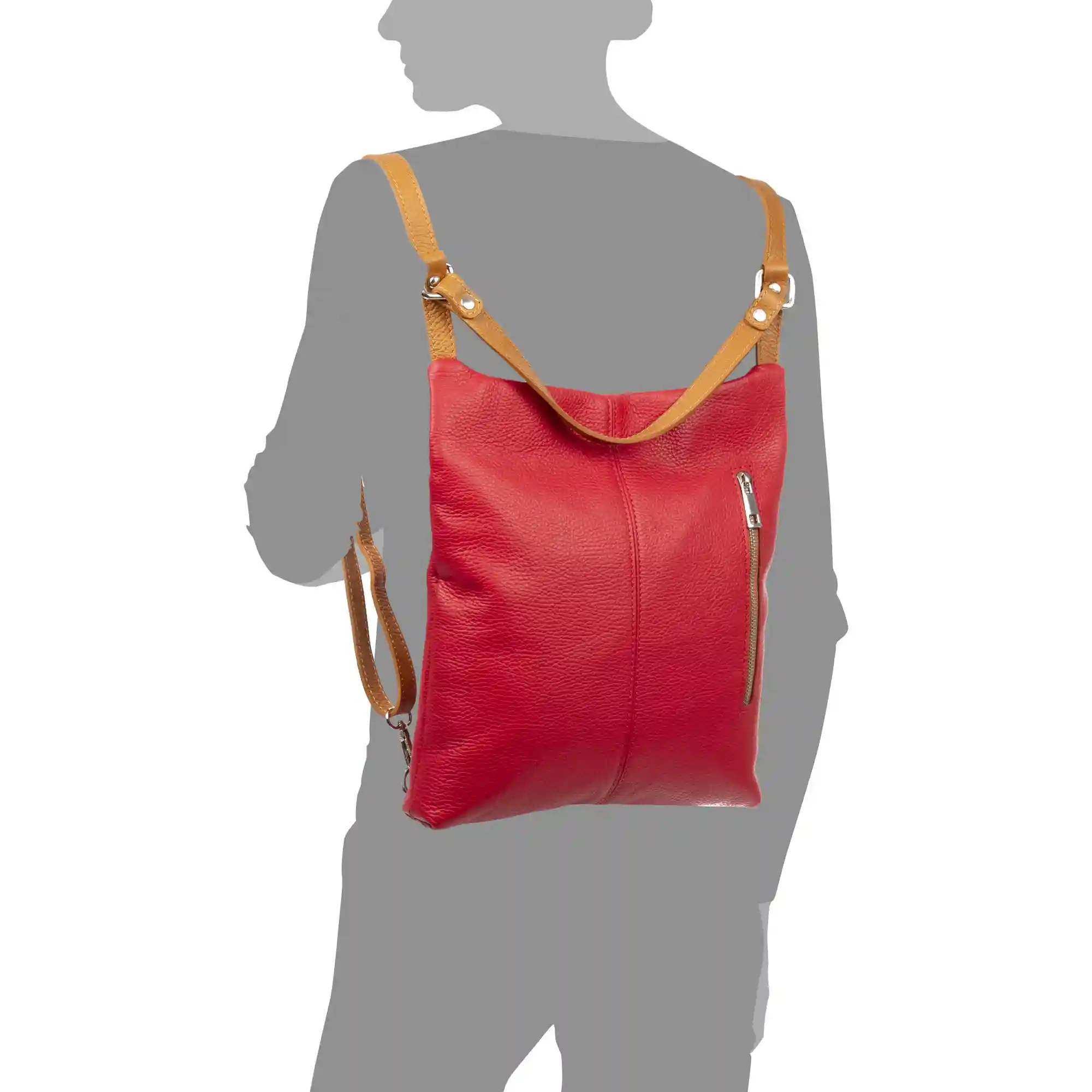 Firenze Artegiani Alto Bolso Mochila Y Bolso De Hombro Mujer. Piel Auténtica Dollaro