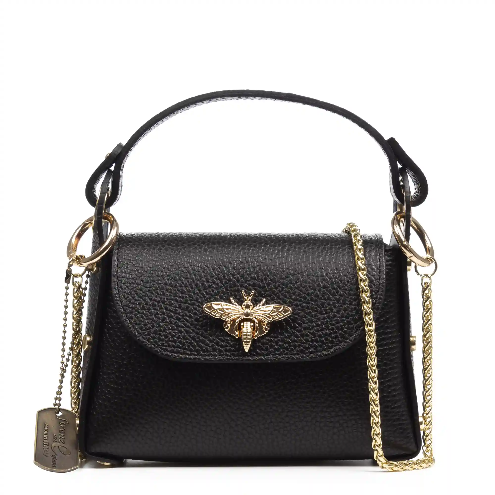 Firenze artegiani Aquileia bolso de mano mujer. Piel auténtica acabado Dollaro