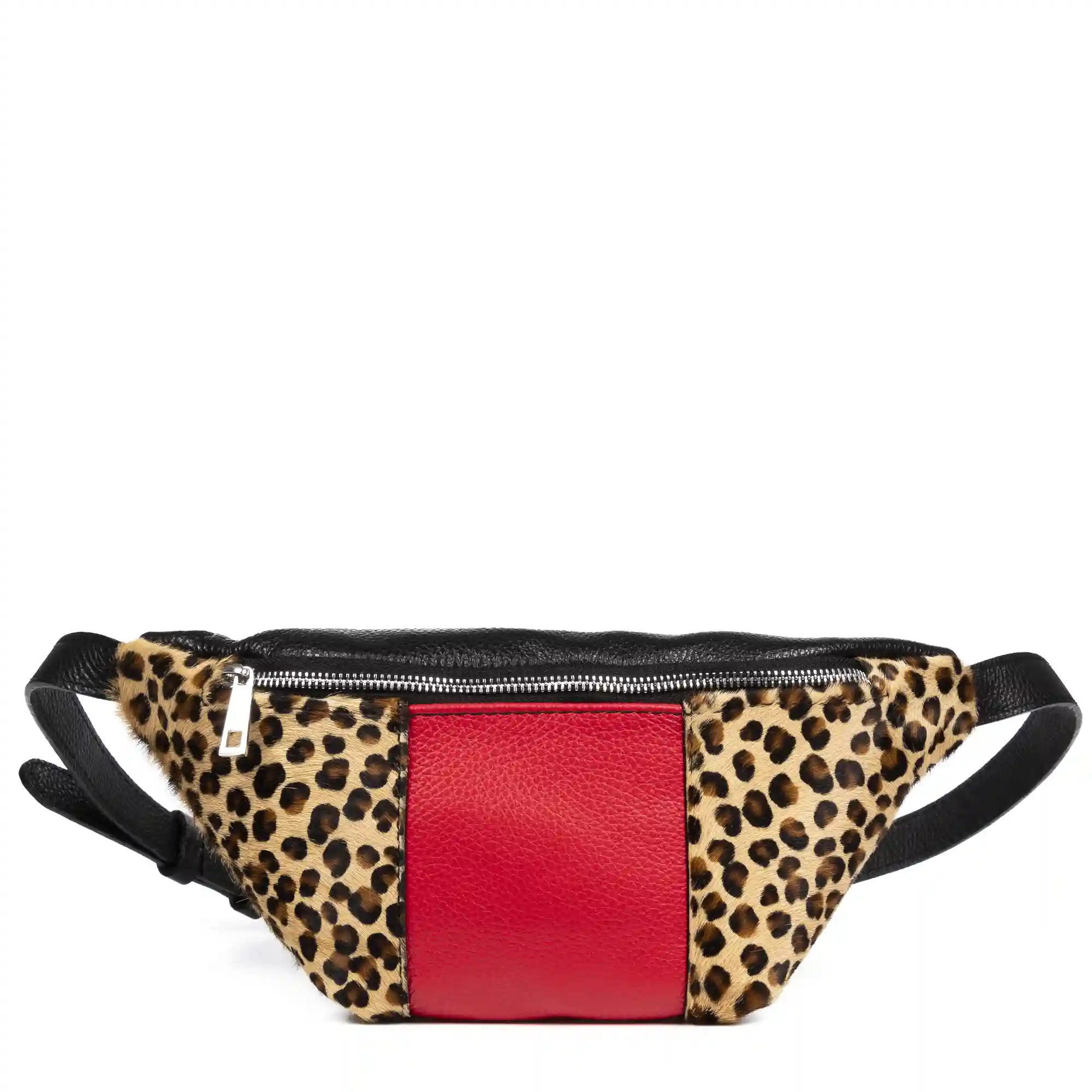 Firenze artegiani Arabela Riñonera de moda Unisex.Piel auténtica Cavallino Leopardo pq Dollaro