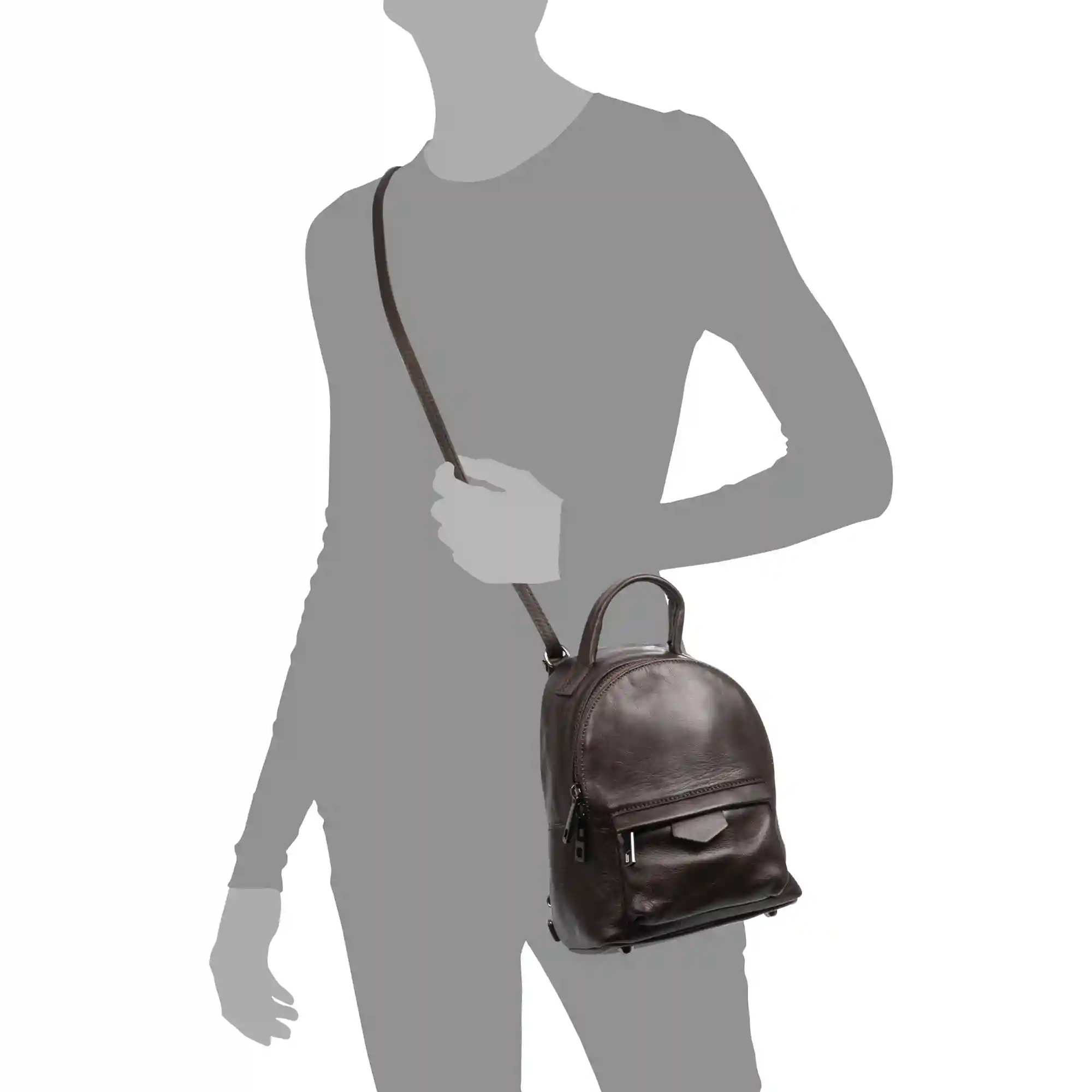 Firenze Artegiani Aradeo Bolso Mochila Mujer. Piel Auténtica Acabado Sauvage