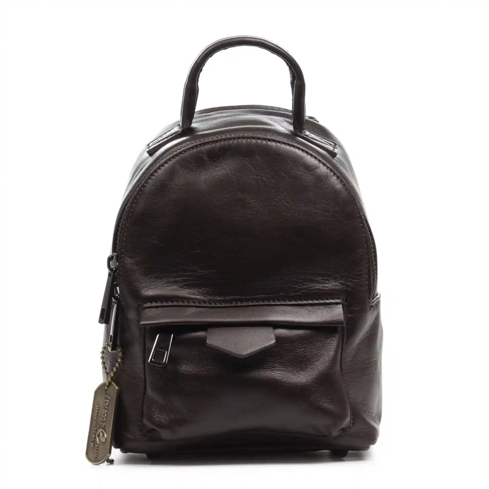 Firenze artegiani Aradeo bolso mochila mujer. Piel auténtica acabado Sauvage