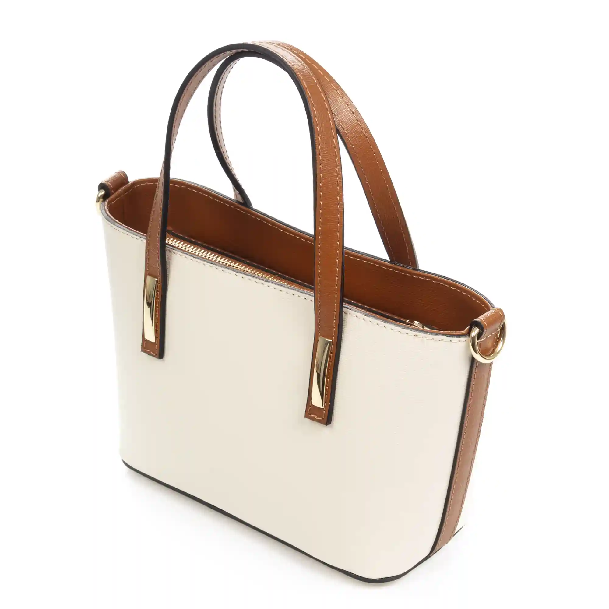 Firenze Artegiani Argenta Bolso Tote Compacto Mujer. Piel Auténtica Saffiano