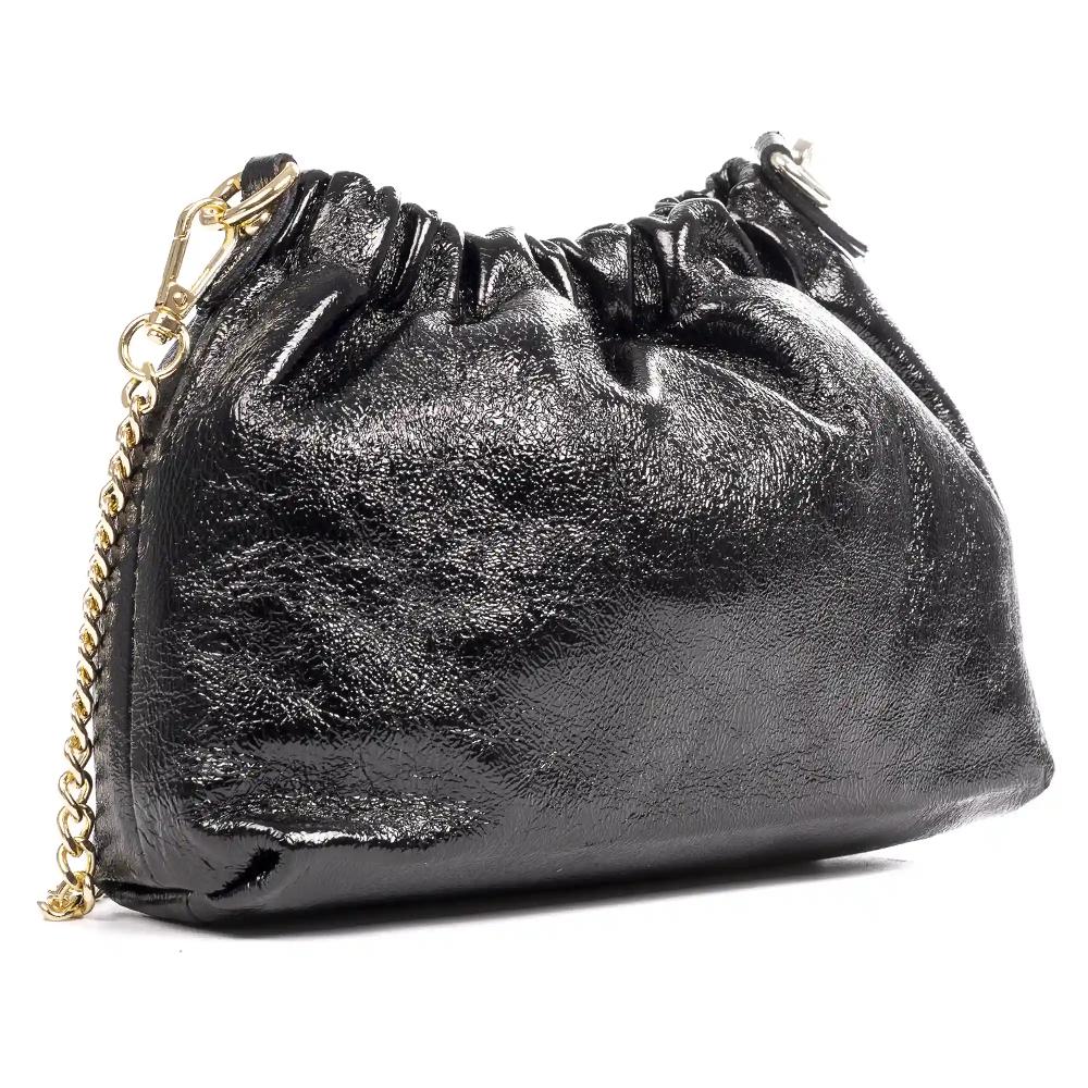 Firenze Artegiani Ascea Bolso Bandolera Piel Auténtica Laminado Con Correa Metal