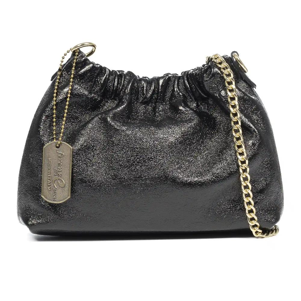 Firenze artegiani Ascea bolso bandolera piel auténtica laminado con correa metal