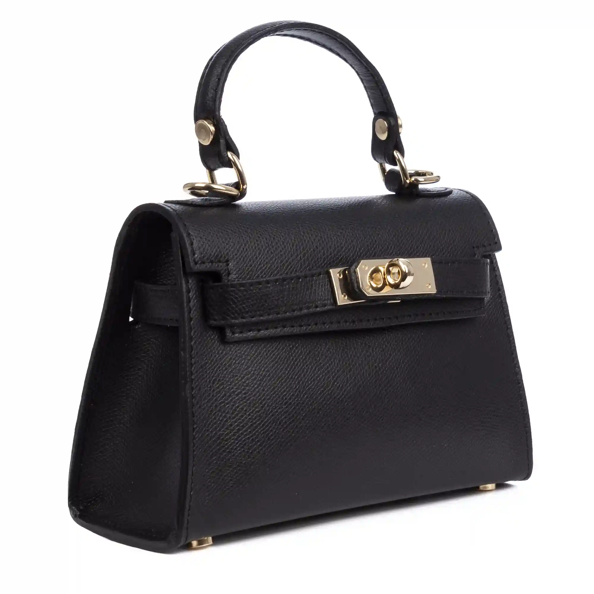 Firenze Artegiani Asciano Bolso De Mano Piel Auténtica Palmellato Con Cierre Diseño Exclusivo Y Correa Hombro