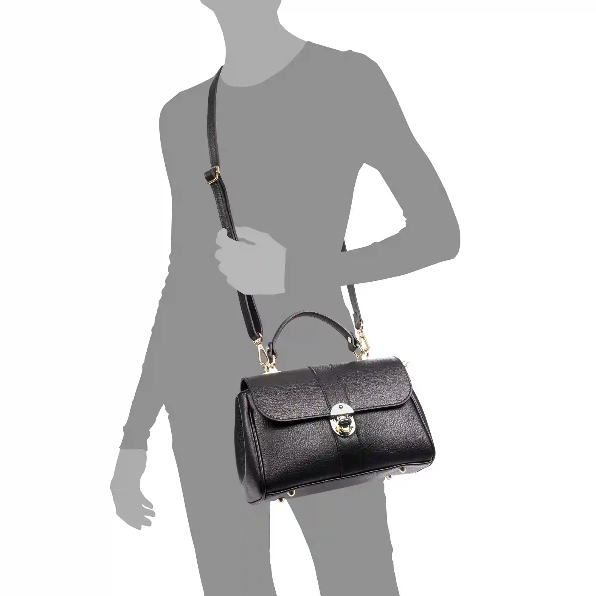 Firenze Artegiani Asiago Bolso De Mano Bandolera Piel Auténtica Dollaro. Diseño Exclusivo