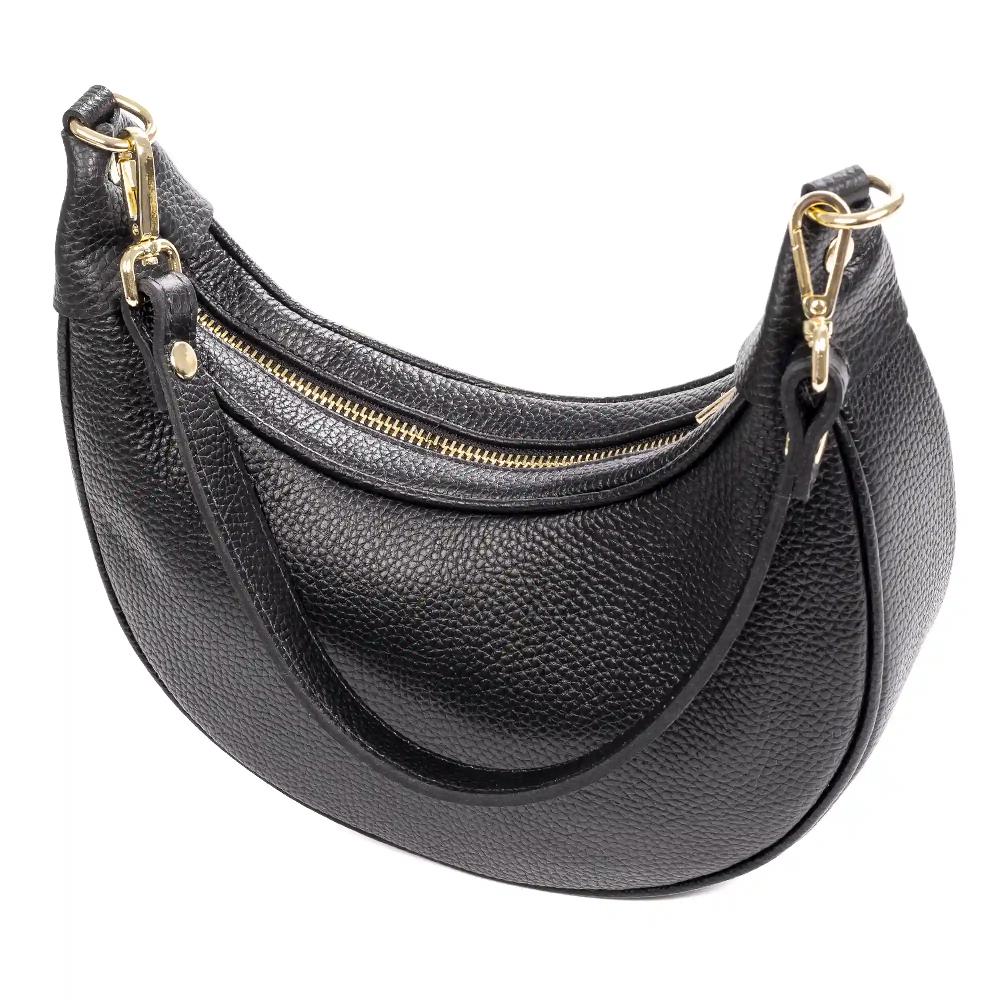 Firenze Artegiani Asís Bolso Bandolera Y Mano De Piel Auténtica Acabado Dollaro Con Diseño En Media Luna