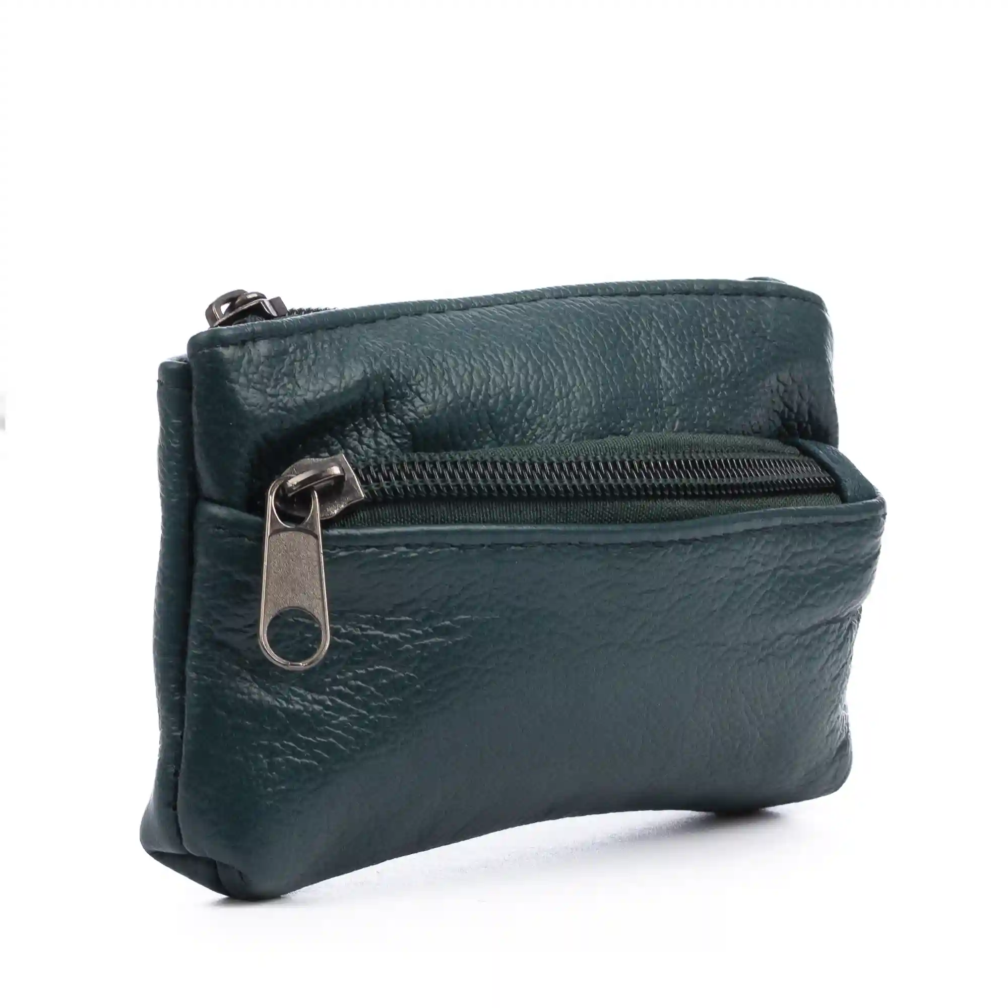 Firenze Artegiani Atrani Portamonedas Con Doble Compartimento De Piel Dollaro. Llavero Interior