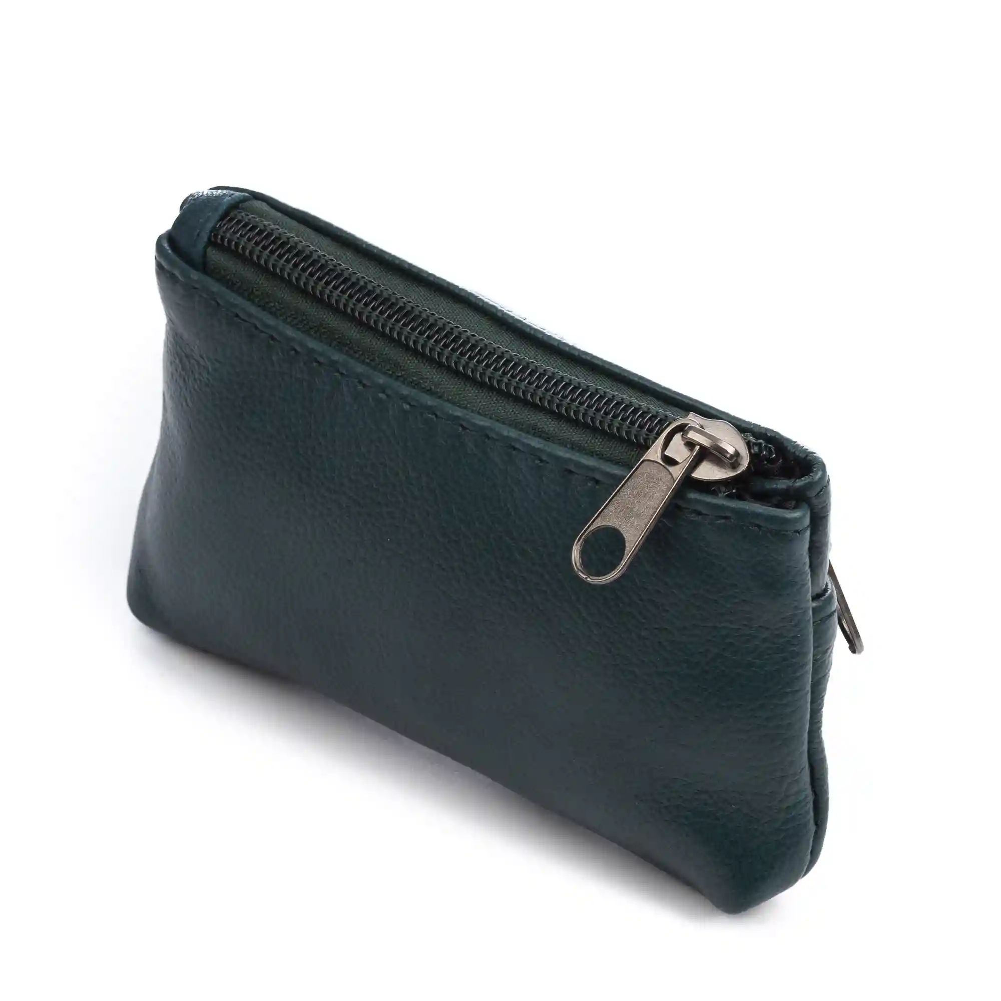 Firenze Artegiani Atrani Portamonedas Con Doble Compartimento De Piel Dollaro. Llavero Interior