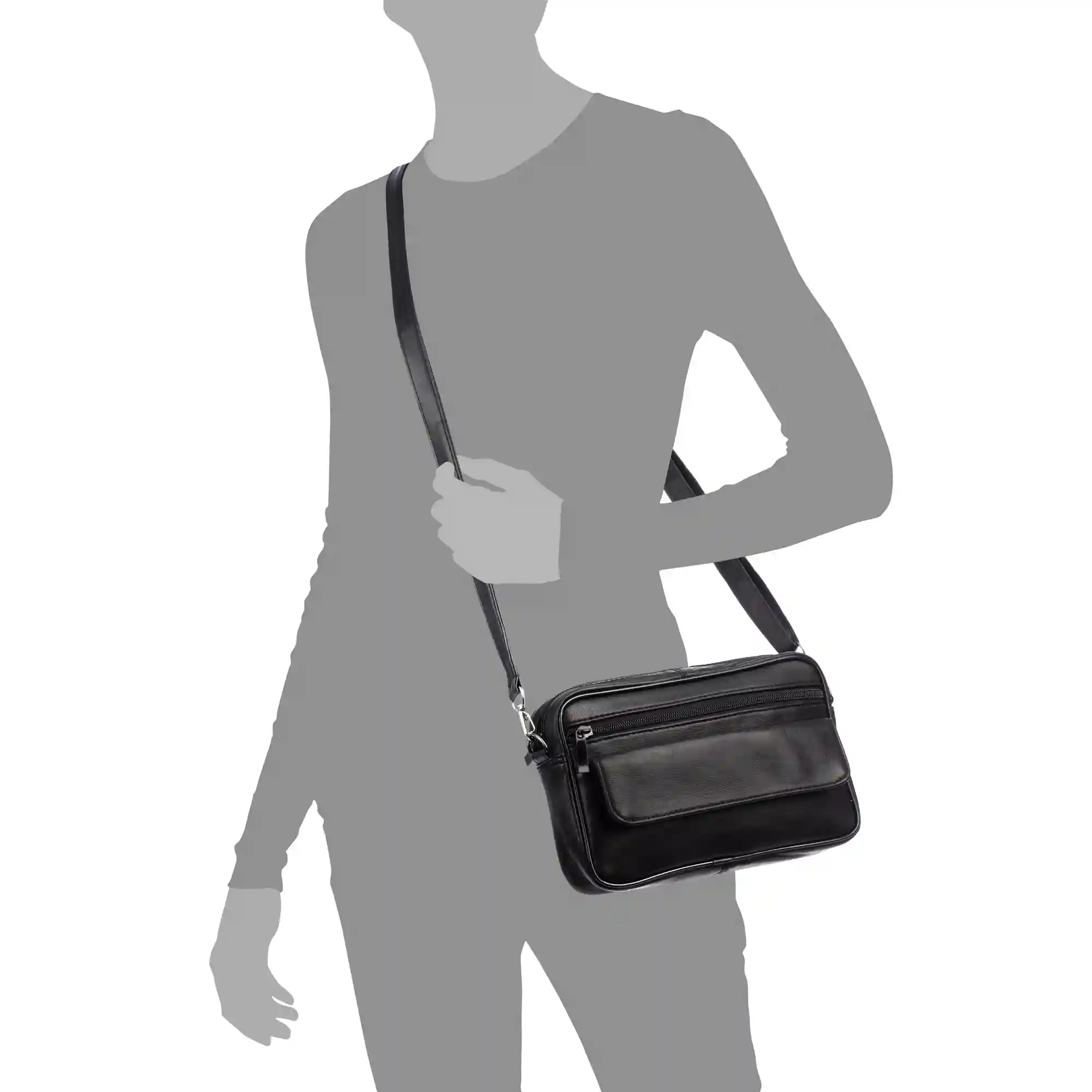 Firenze Artegiani Atri Bolso Bandolera Con 4 Compartimentos De Piel Dollaro