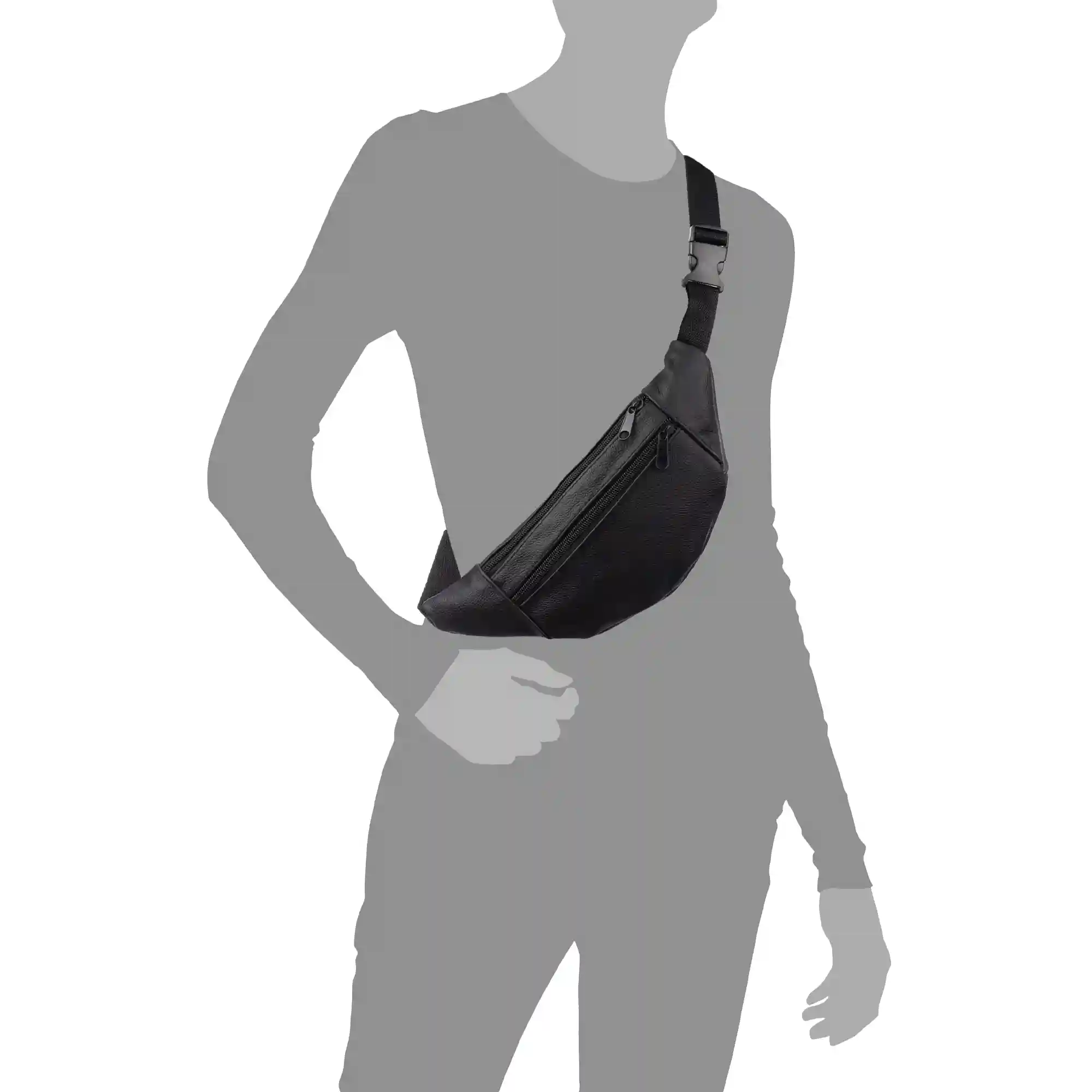 Firenze Artegiani Atripalda Riñonera Con Tres Compartimentos De Piel Dollaro