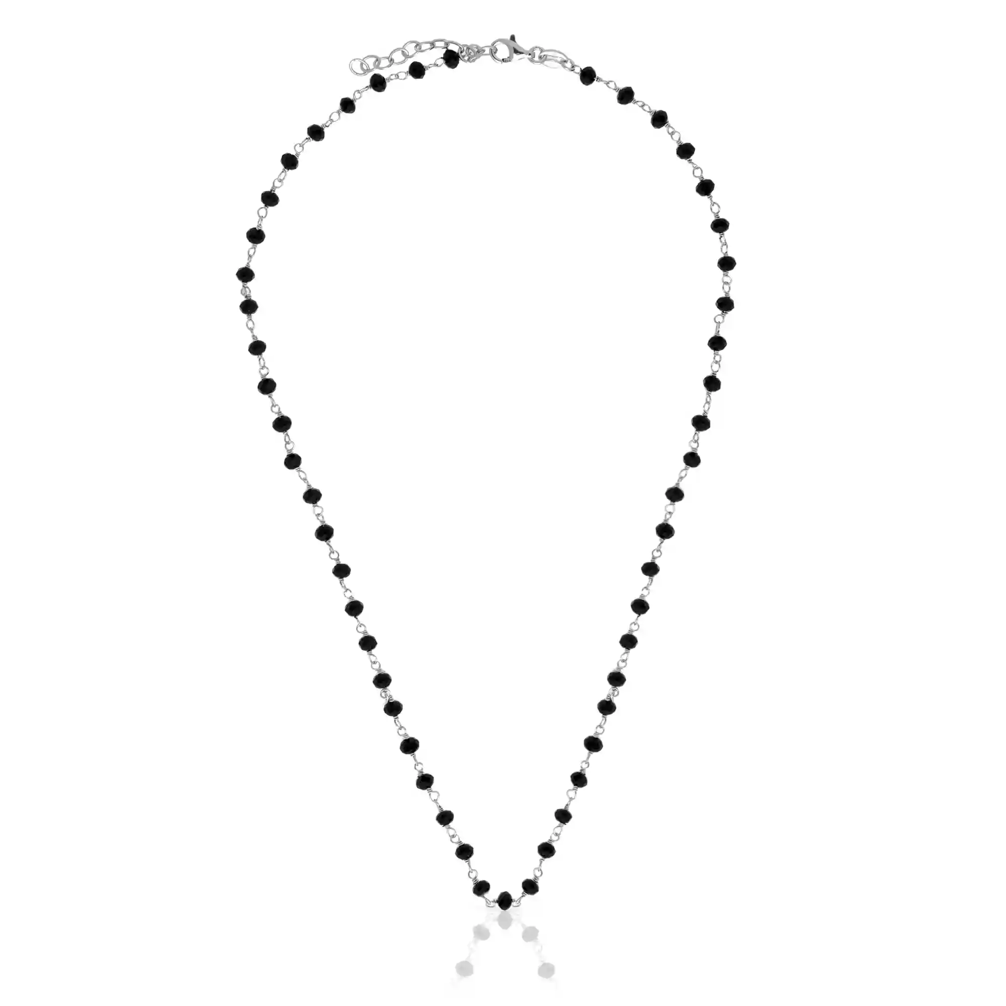 Firenze Artegiani Cadena De Plata De Ley 925 Con Bolitas De Piedta Natural