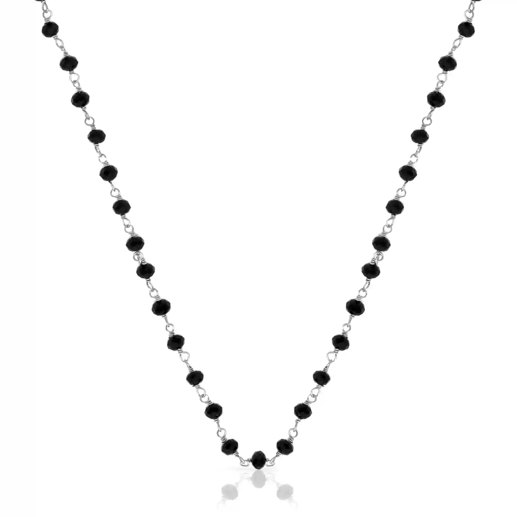 Firenze artegiani Cadena de Plata de Ley 925 con bolitas de piedta natural