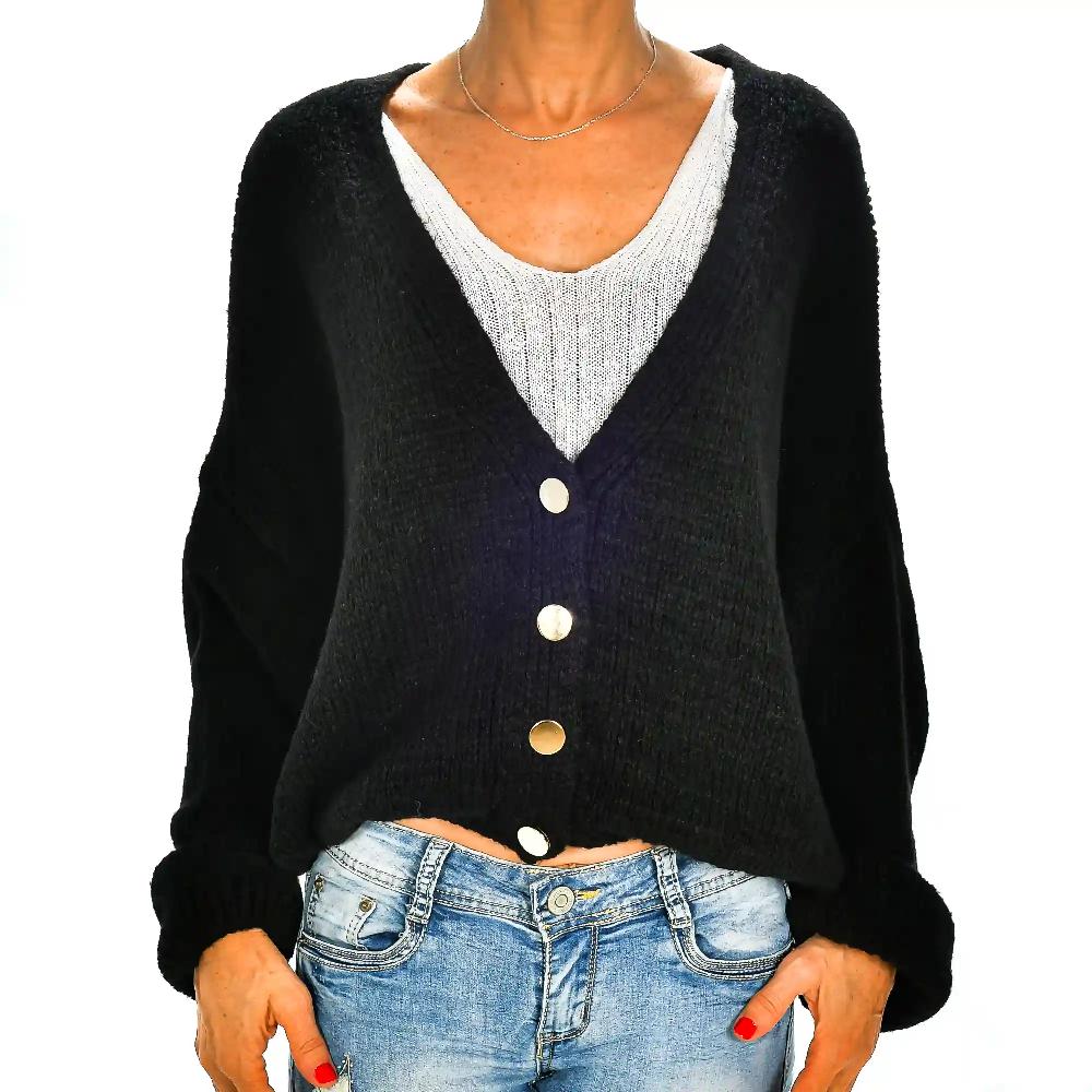 Firenze Artegiani Cárdigan Corto De 4 Botones Talla única. Made In Italy