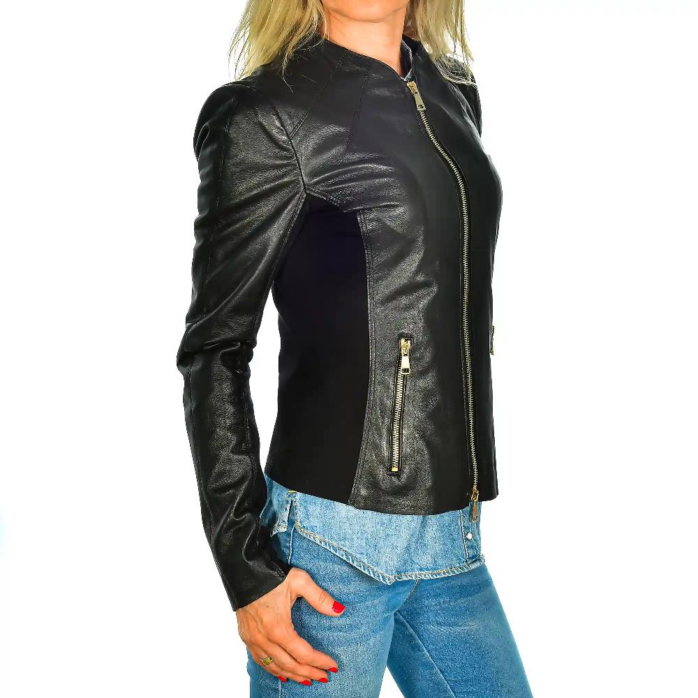Firenze Artegiani Chaqueta Entallada De Mujer De Piel Auténtica