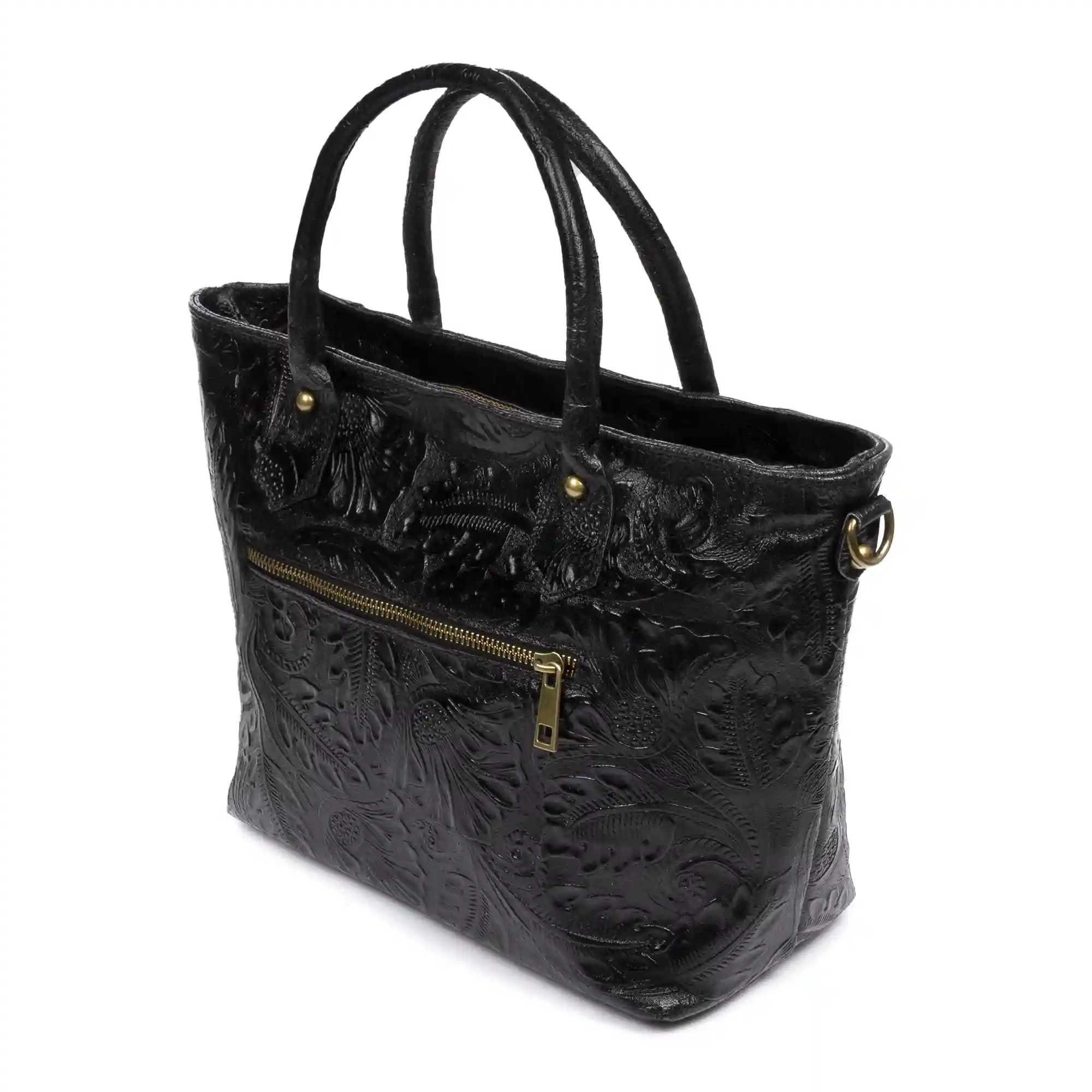 Firenze Artegiani Donna Bolso Tote Mujer. Piel Auténtica Gamuza Grabado Arabesco