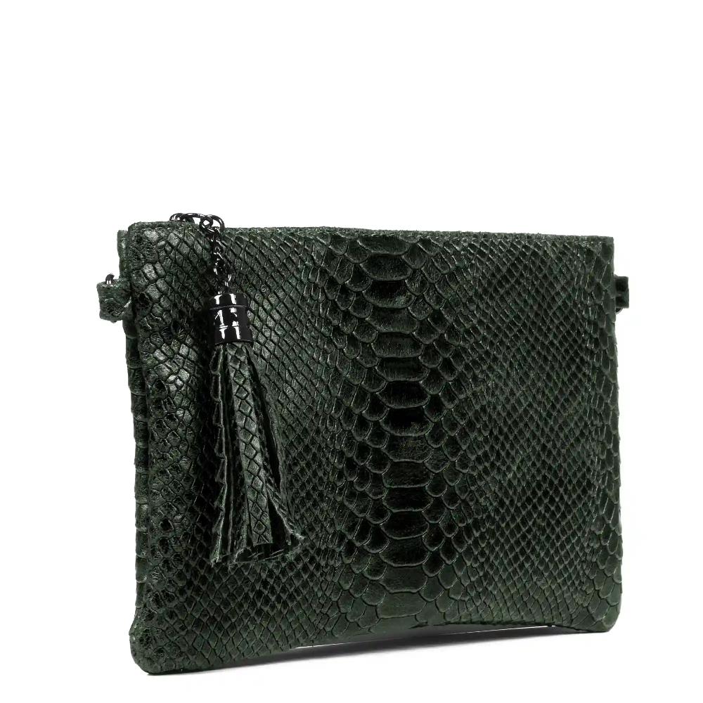 Firenze Artegiani Ermine Bolso Bandolera Mujer.Piel Auténtica Gamuza Grabado Serpiente