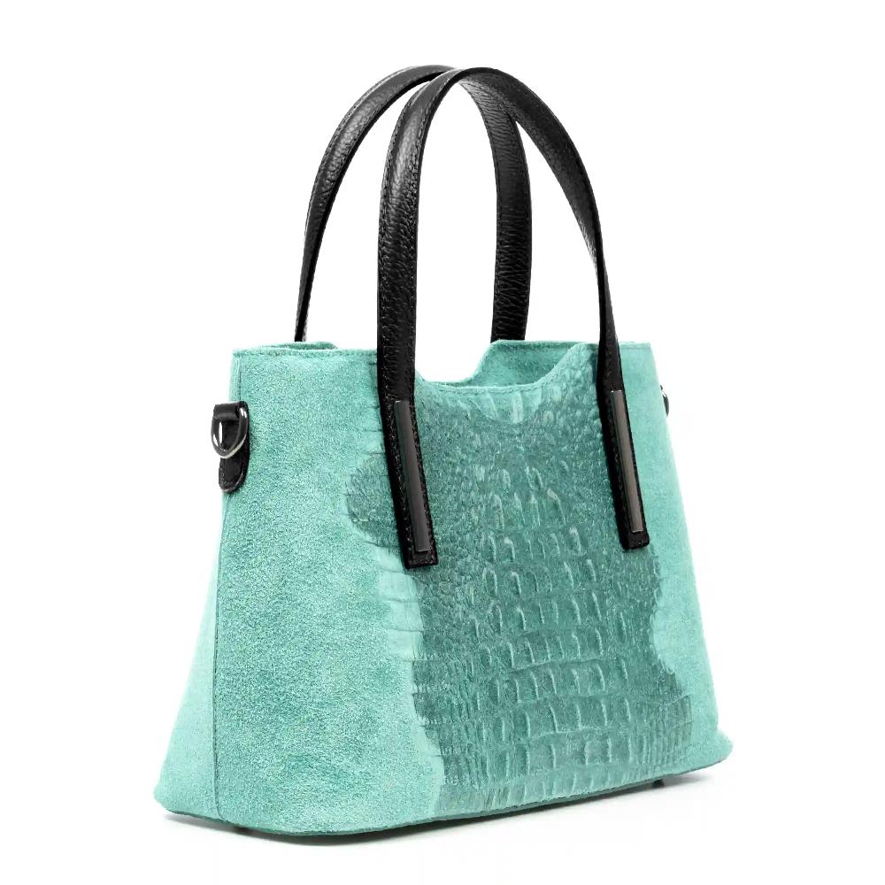 Firenze Artegiani Fiesole Bolso Tote Mujer. Piel Auténtica Gamuza Grabado Cocodrilo