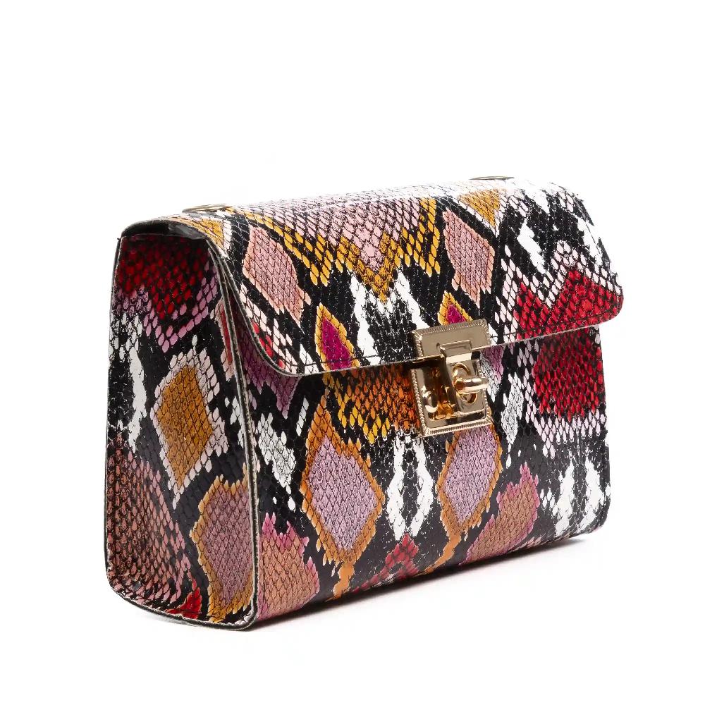 Firenze Artegiani Foglio Bolso Bandolera Mujer. Estampado Pitón Multicolor