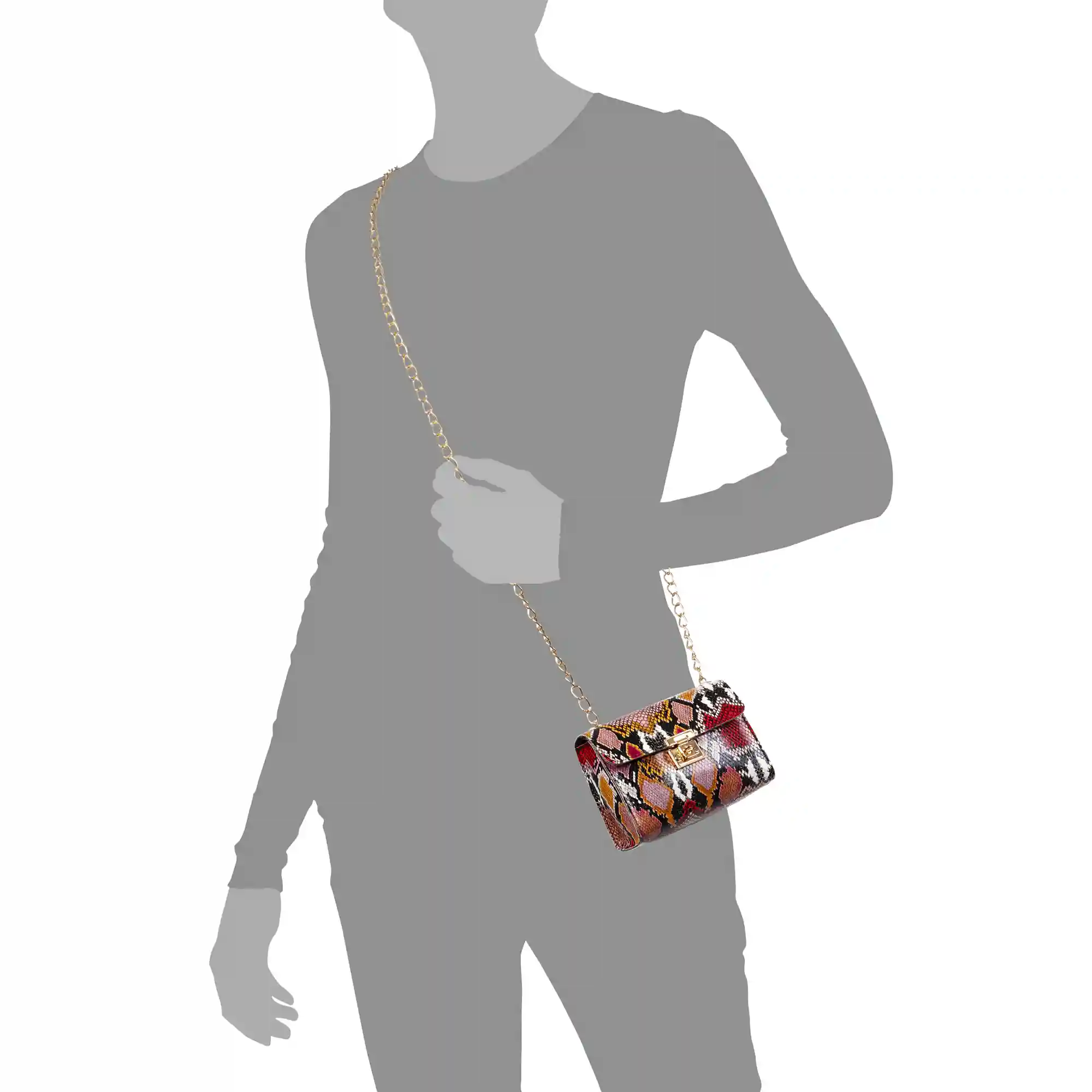 Firenze Artegiani Foglio Bolso Bandolera Mujer. Estampado Pitón Multicolor