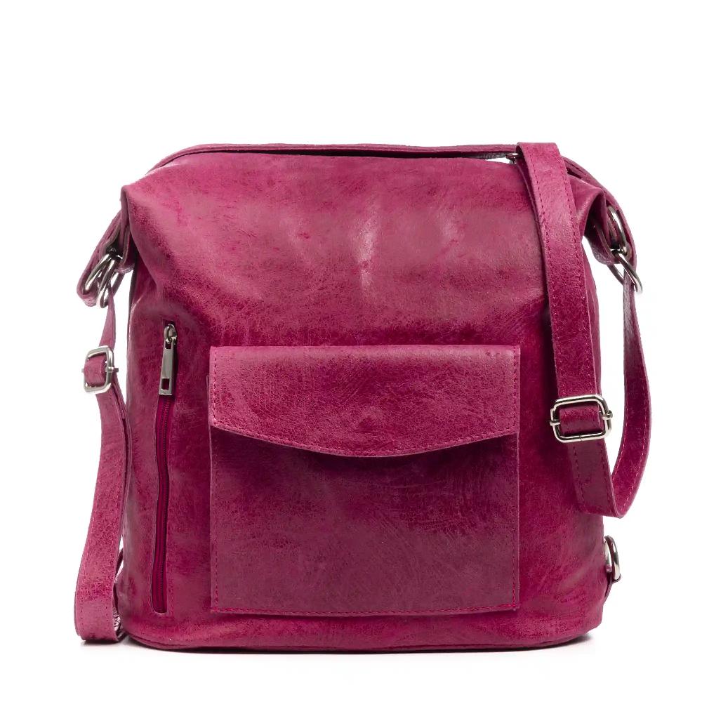 Firenze artegiani Irene Bolso de hombro Mujer. Piel auténtica Gamuza Lavado a la Piedra