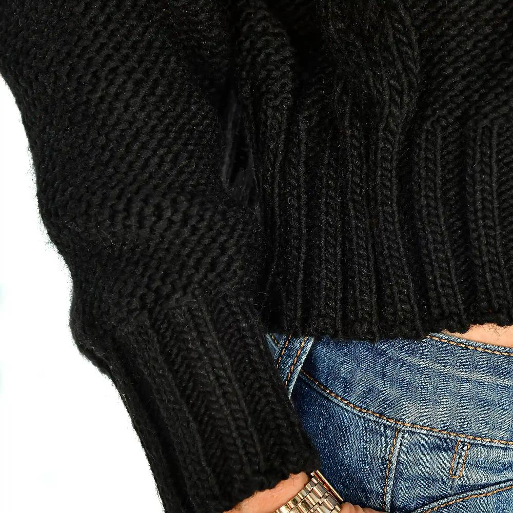 Firenze Artegiani Jersey De Cuello Alto Y Cintura Corta Talla única. Made In Italy