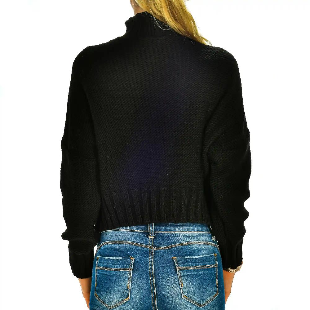 Firenze Artegiani Jersey De Cuello Alto Y Cintura Corta Talla única. Made In Italy