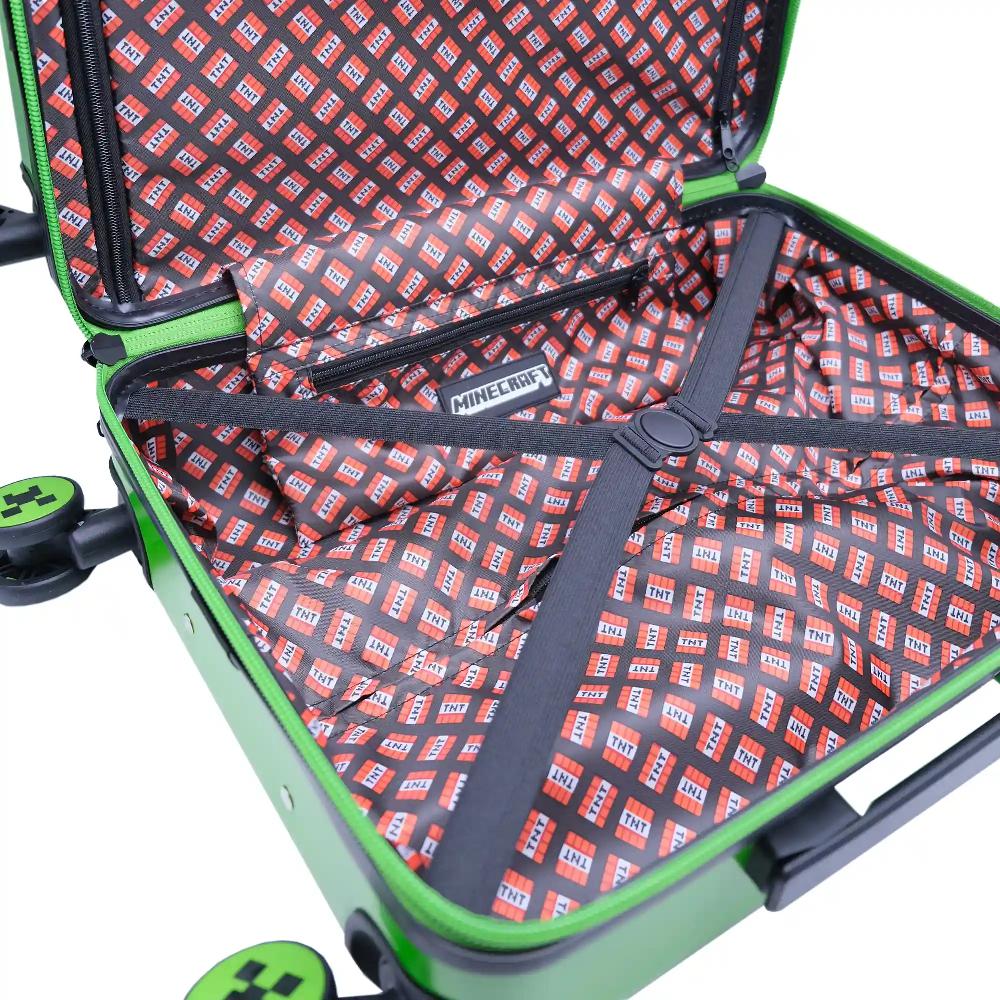 Firenze Artegiani Minecraft Trolley Cabina. 4 Ruedas Giratorias Y Multidireccionales. Material Policarbonato Termoformado Con Diseño Minecraft. Incluye Candado TSA De Combinación