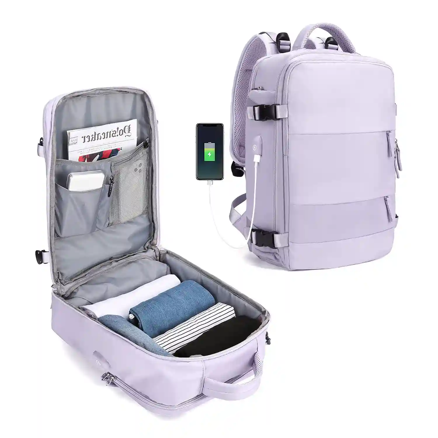Firenze Artegiani Mochila Cabina Viaje De Gran Capacidad Con Multicompartimento (calzado Ropa Portátil)