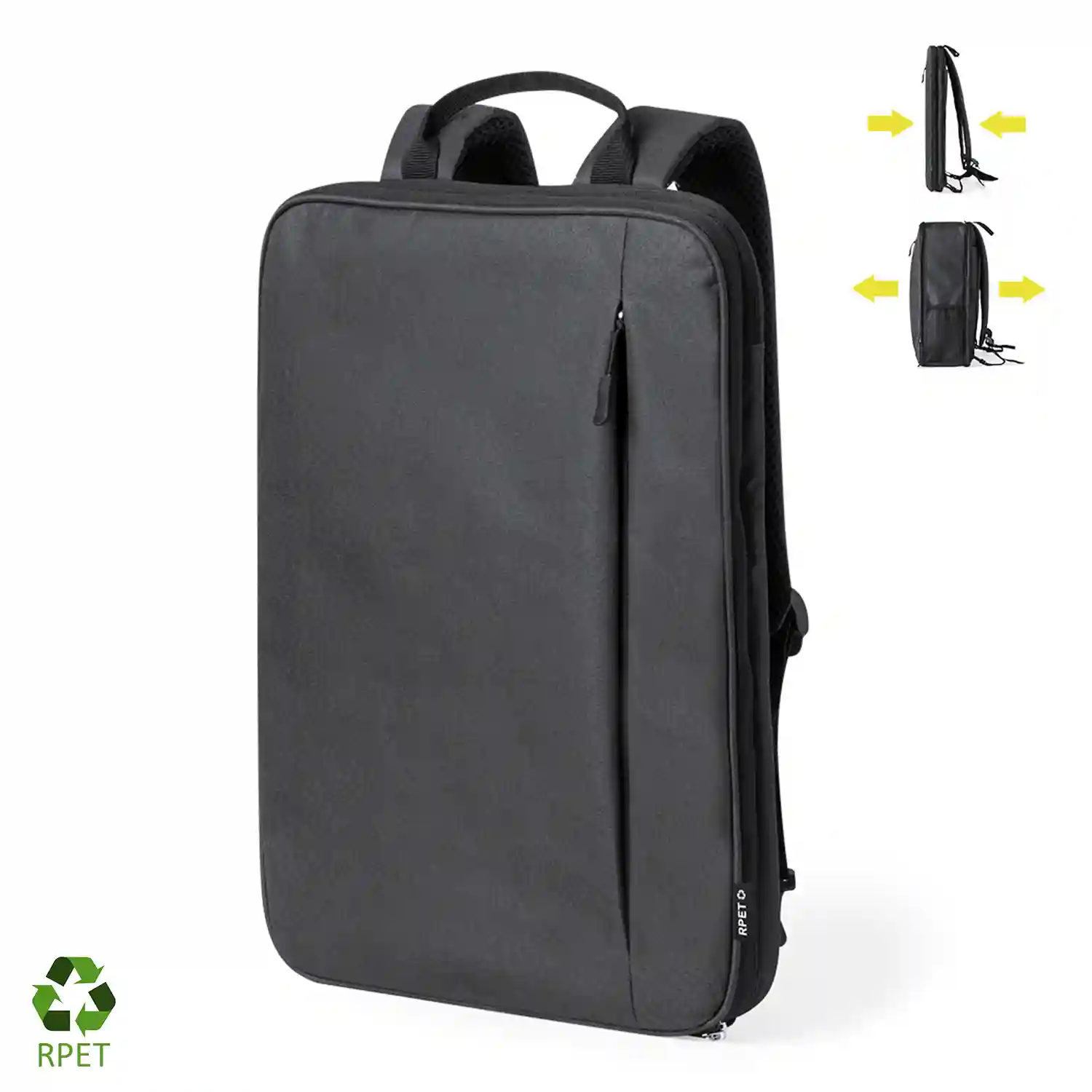 Firenze artegiani Mochila extensible Weiter porta laptop para tablet de 10 pulgadas y portátil de 15 pulgadas. Materiales reciclados