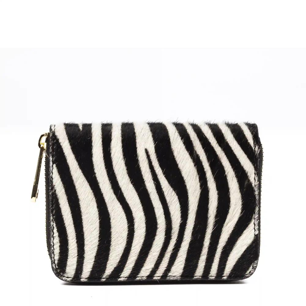 Firenze artegiani Ondina Cartera Mujer Mujer.Piel auténtica Cavallino Cebra