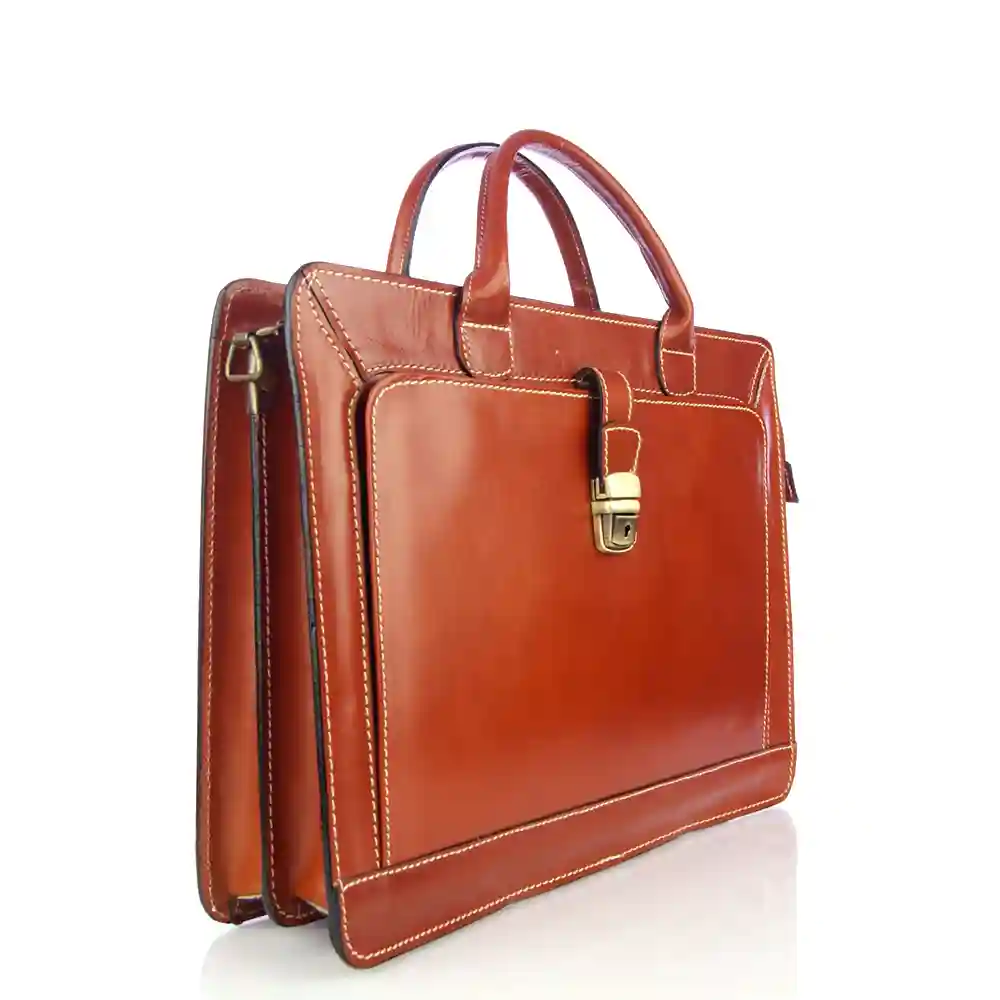 Firenze Artegiani Paratico Maletin Unisex.Piel Auténtica Vaqueta