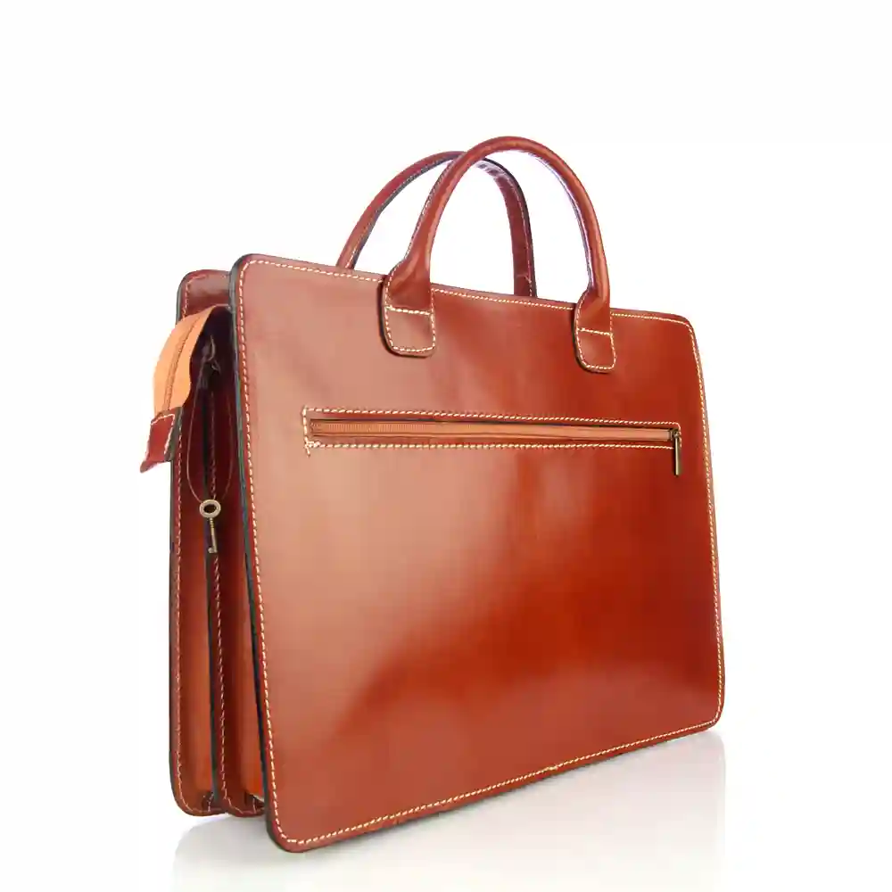 Firenze Artegiani Paratico Maletin Unisex.Piel Auténtica Vaqueta