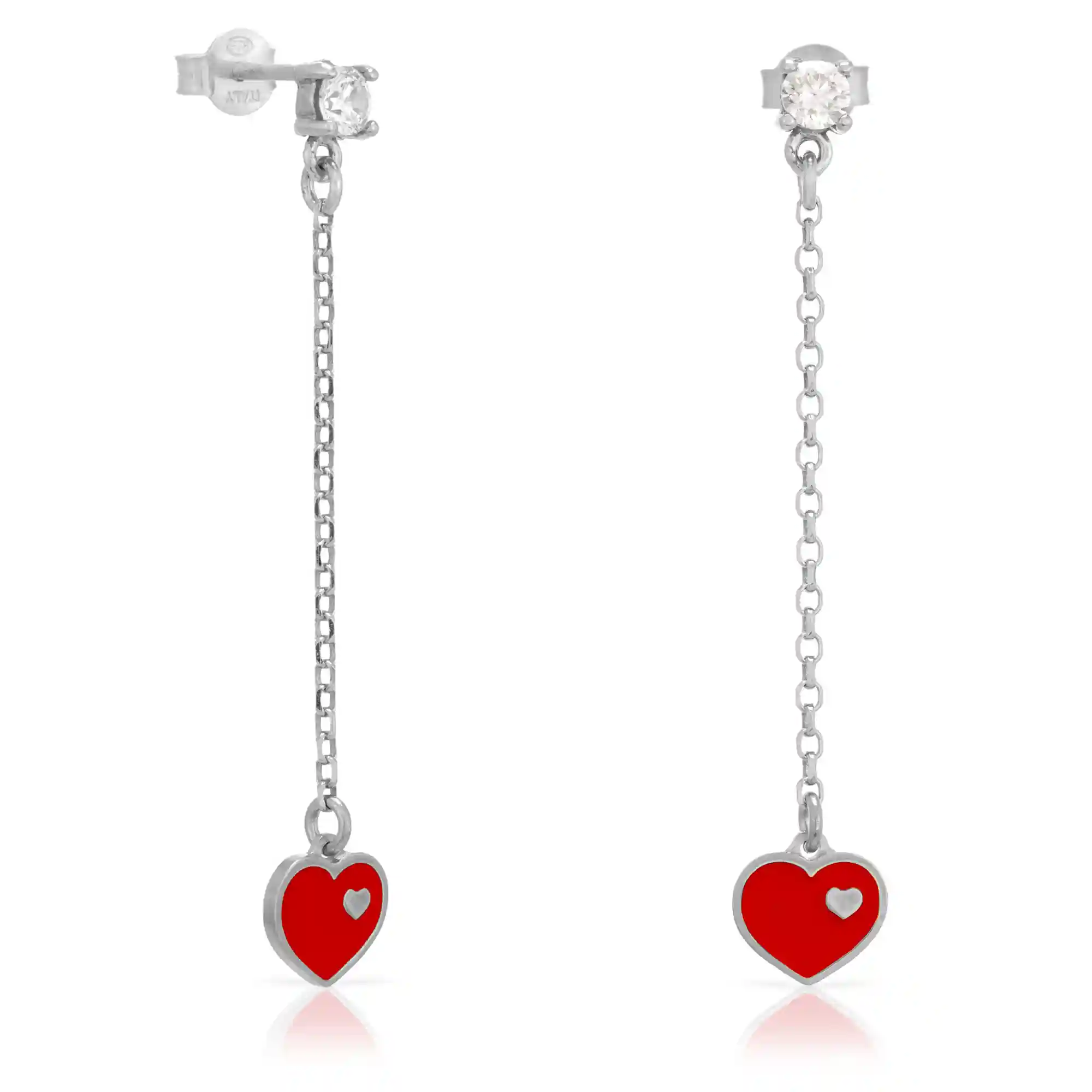 Firenze Artegiani Pendiente De Plata De Ley 925 Colgante Con Corazón Esmaltado