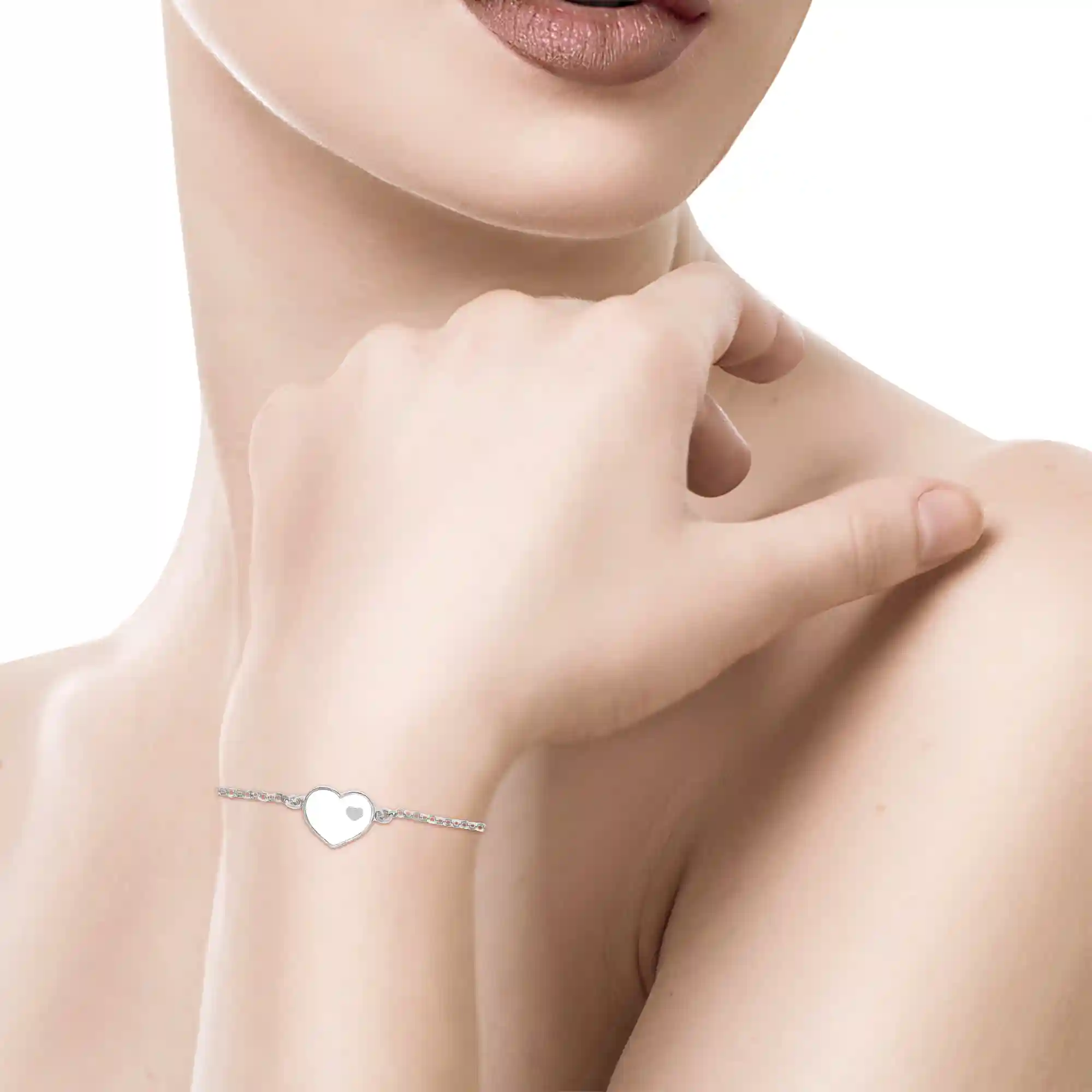 Firenze Artegiani Pulsera De Plata De Ley 925 Con Forma Exterior De Corazón