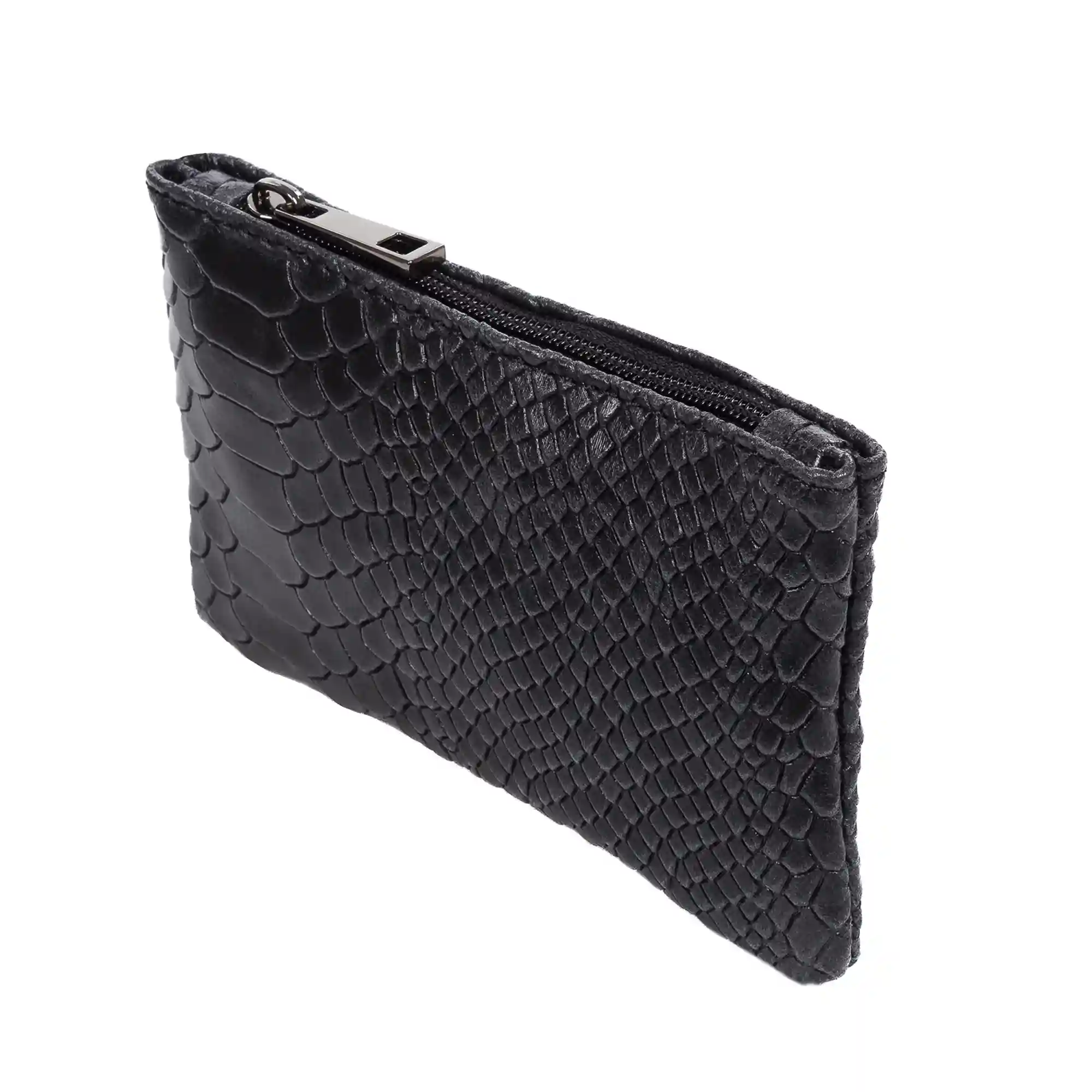 Firenze Artegiani Seconda Cartera Mujer Mujer.Piel Auténtica Gamuza Grabado Serpiente