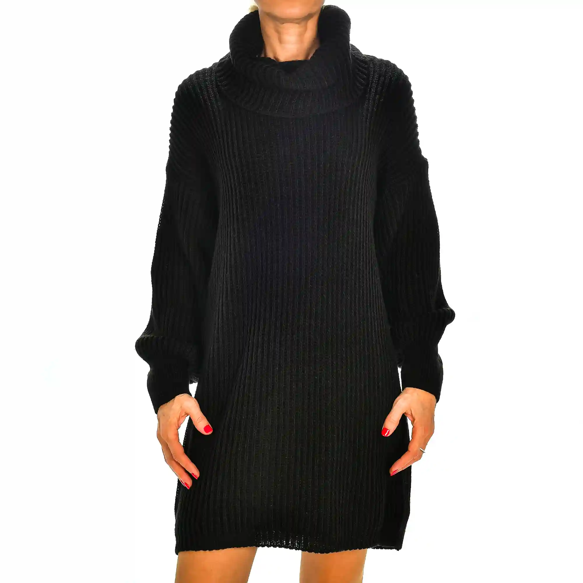 Firenze artegiani Vestido cuello vuelto talla única. Made in Italy