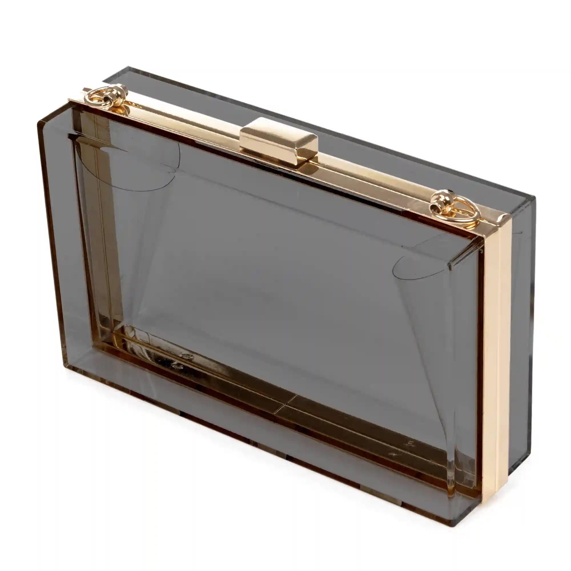 Firenze Artegiani Villalfonsina Bolso Clutch De Mano De Metacrilato Transparente Con Cadena