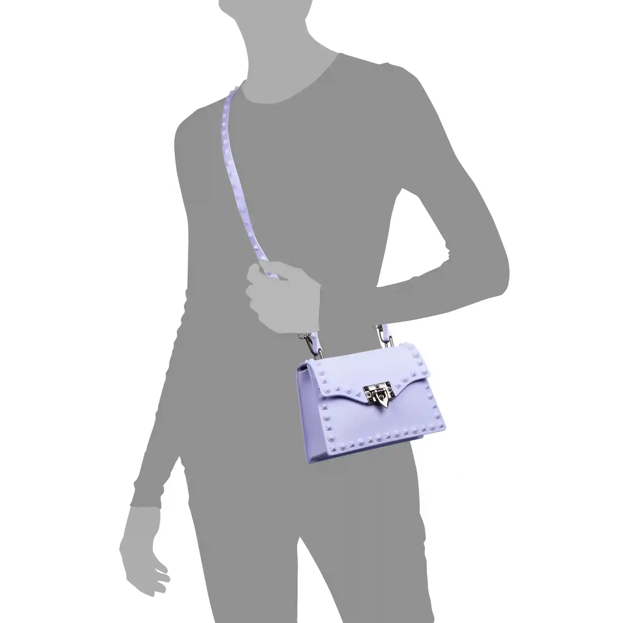 Firenze Artegiani Villamaina Bolso Tote Mini De Pvc Con Grabado Tachuelas. Cierre Diseño Esxclusivo