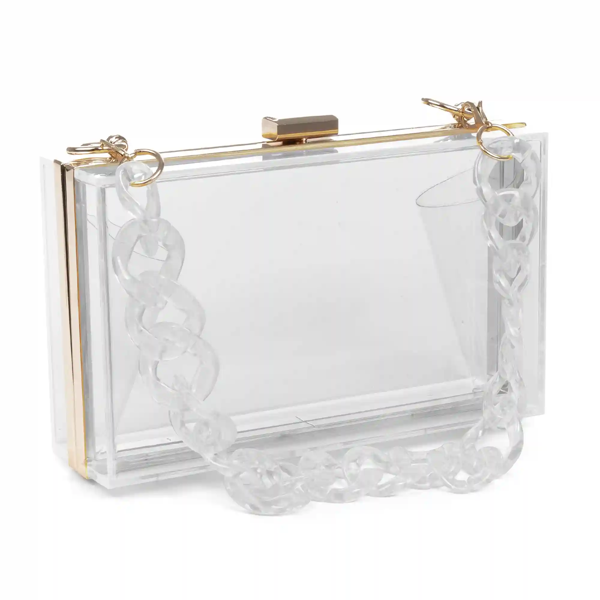 Firenze Artegiani Zavattarello Bolso Clutch De Mano De Metacrilato Transparente