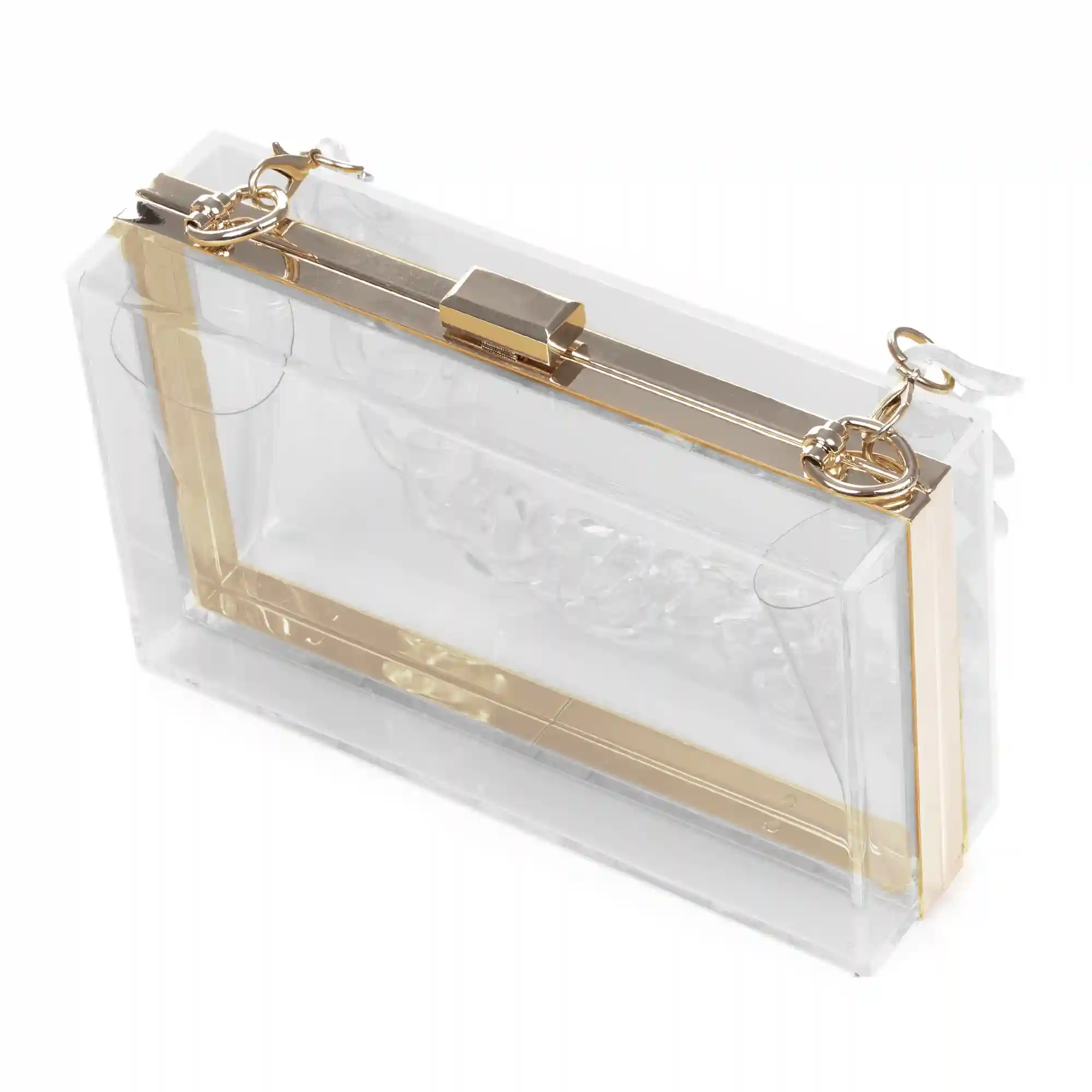 Firenze Artegiani Zavattarello Bolso Clutch De Mano De Metacrilato Transparente