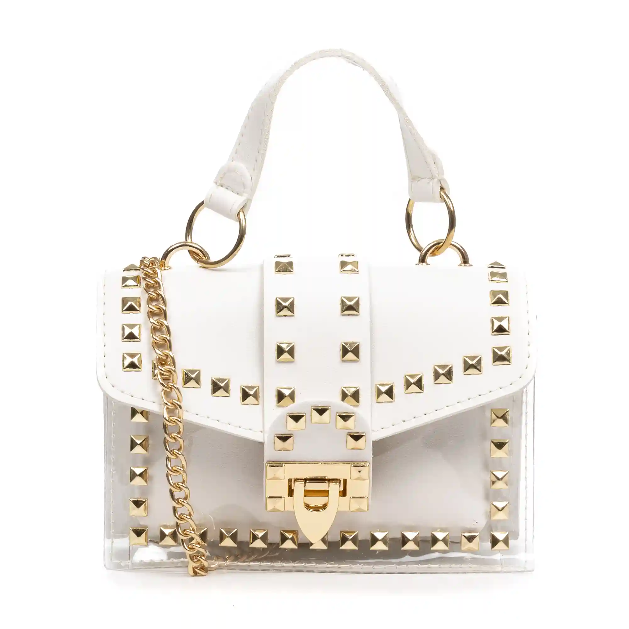 Firenze artegiani Zelbio bolso bandolera tote mini de PVC transparente y piel sintética