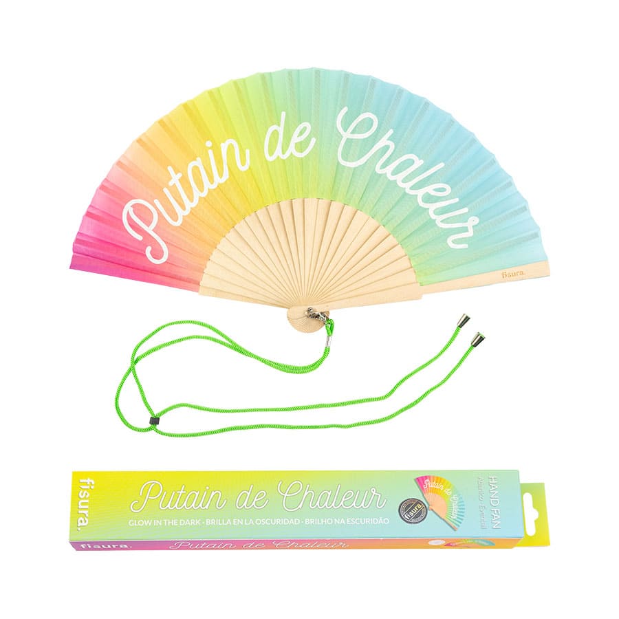 Fisura Abanico “Putain de chaleur” arcoíris (brilla en la oscuridad)