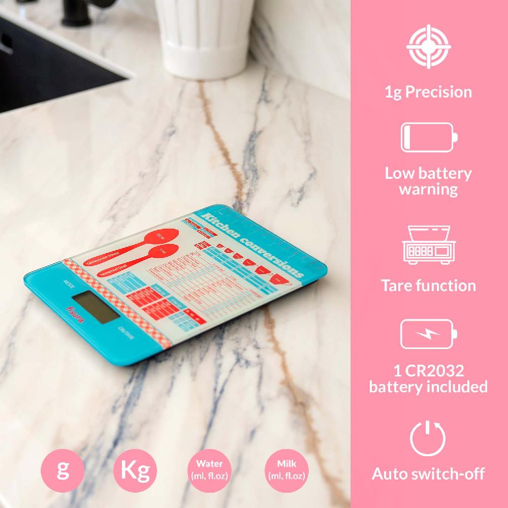 Fisura Báscula Digital De Cocina Con Estampado de Medidas De Repostería