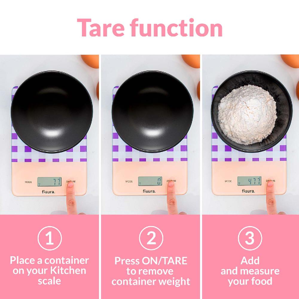 Fisura Báscula Digital De Cocina Con Estampado vichy Morado