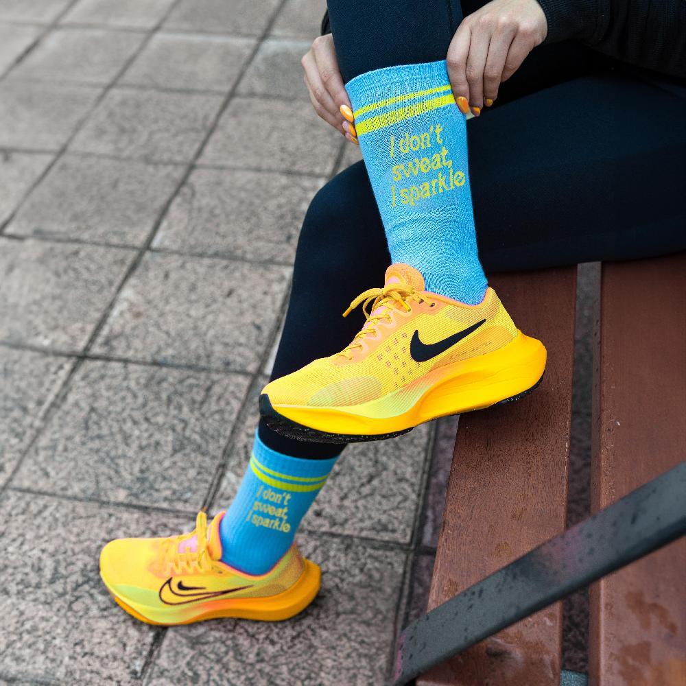 Fisura Calcetines Unisex “I Don't Sweat I Sparkle” Azul