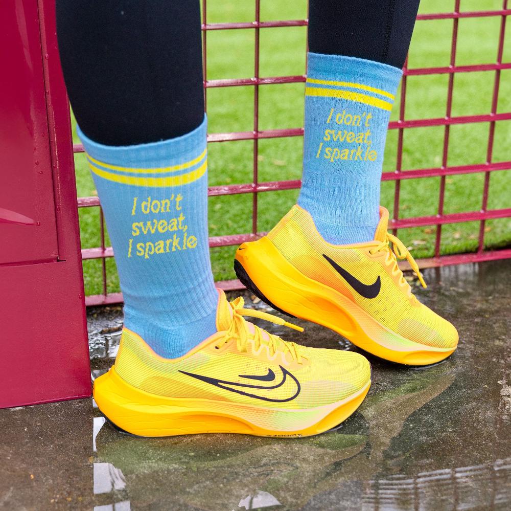 Fisura Calcetines Unisex “I Don't Sweat I Sparkle” Azul