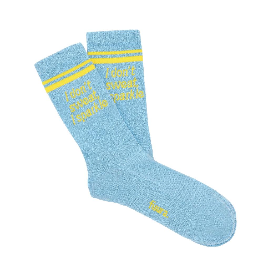 Fisura Calcetines Unisex “I don't sweat I sparkle” azul