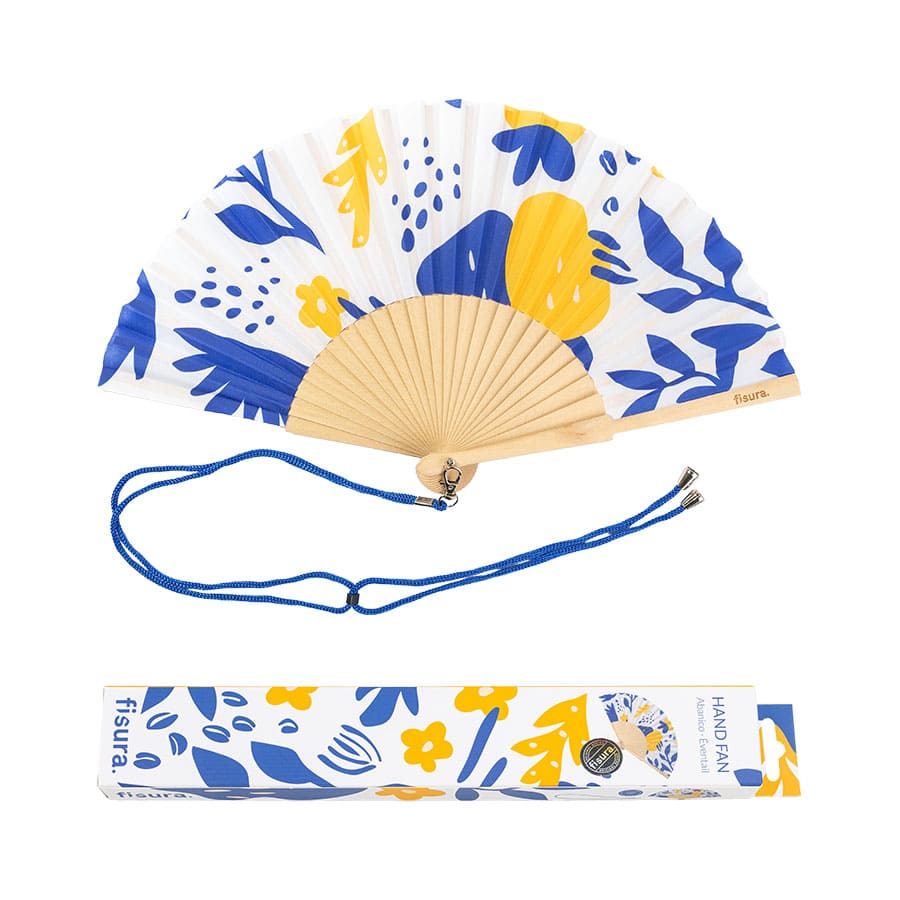Fisura Abanico "flores" azul y amarillo